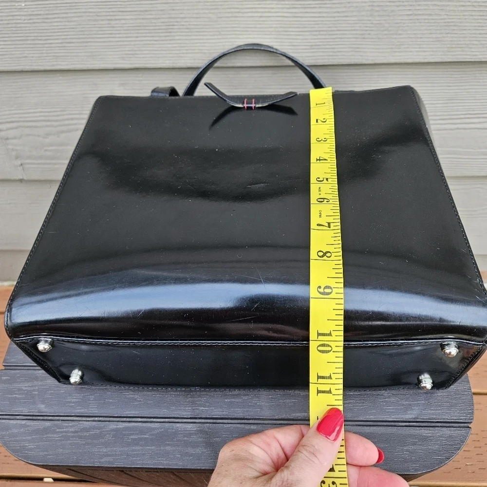 Kate Spade New York Patent Leather Hand Bag Women's Black Formal Classic Tote